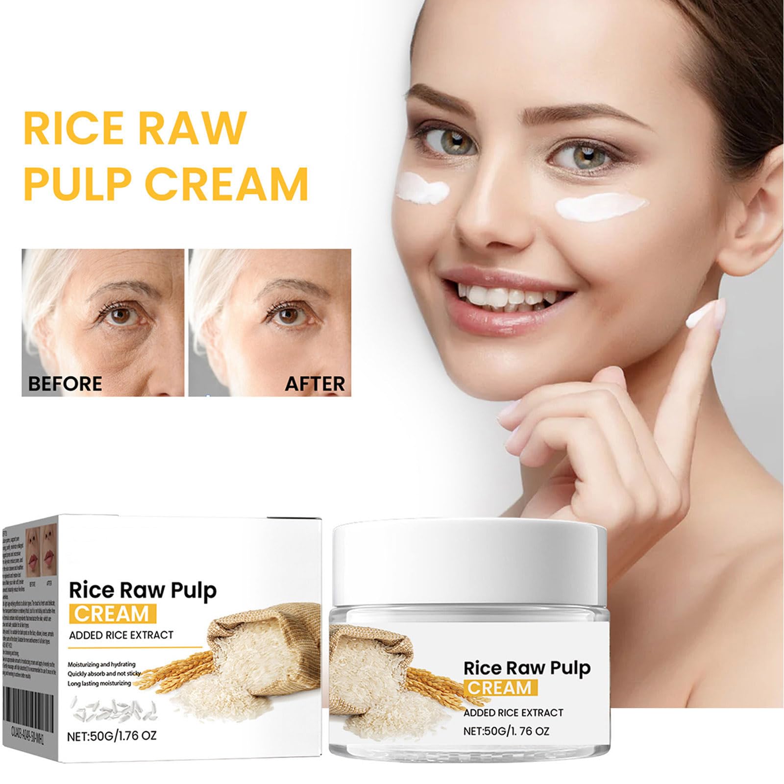Grospe open jar top view revealing smooth rice-cream surface and easy scoop access