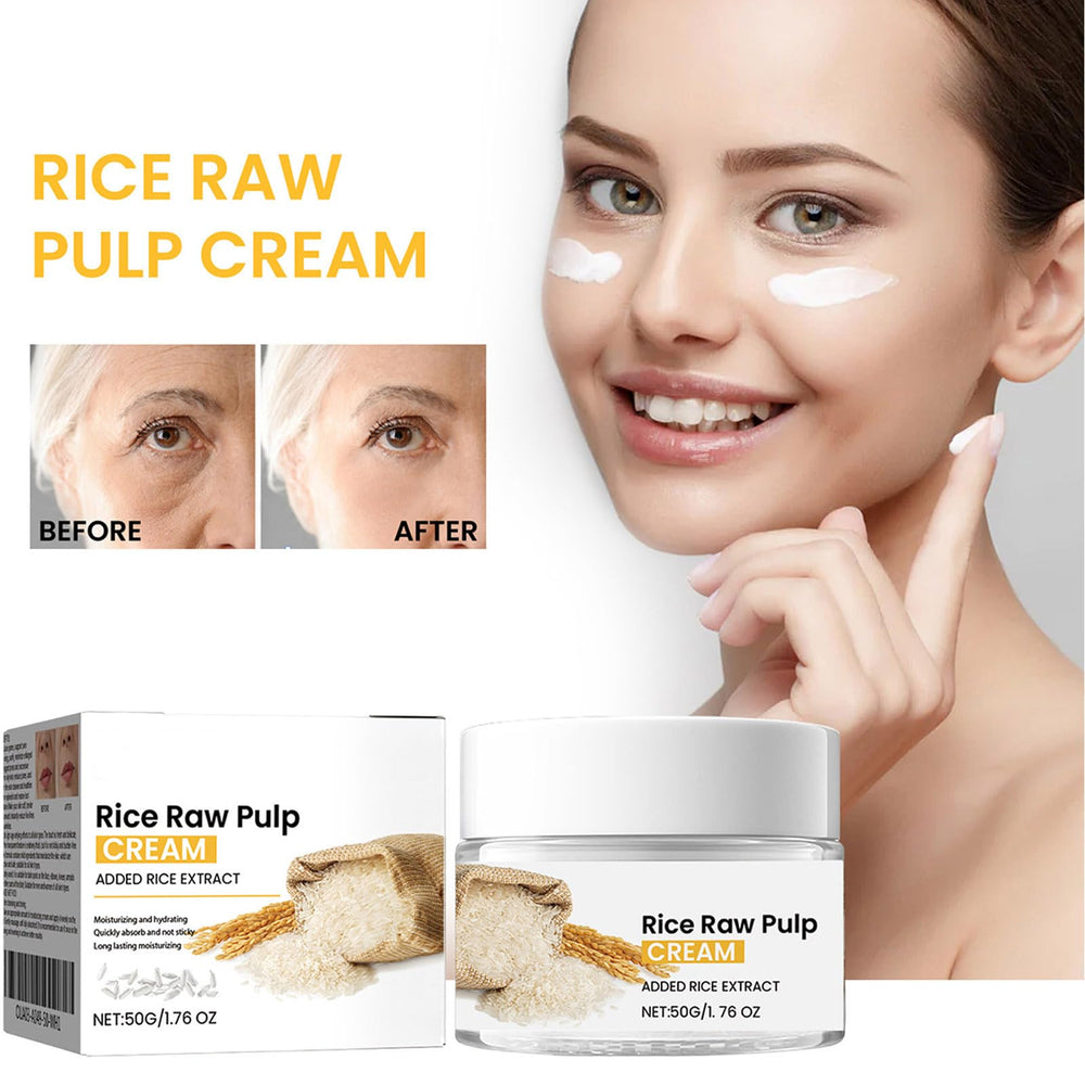 Grospe open jar top view revealing smooth rice-cream surface and easy scoop access