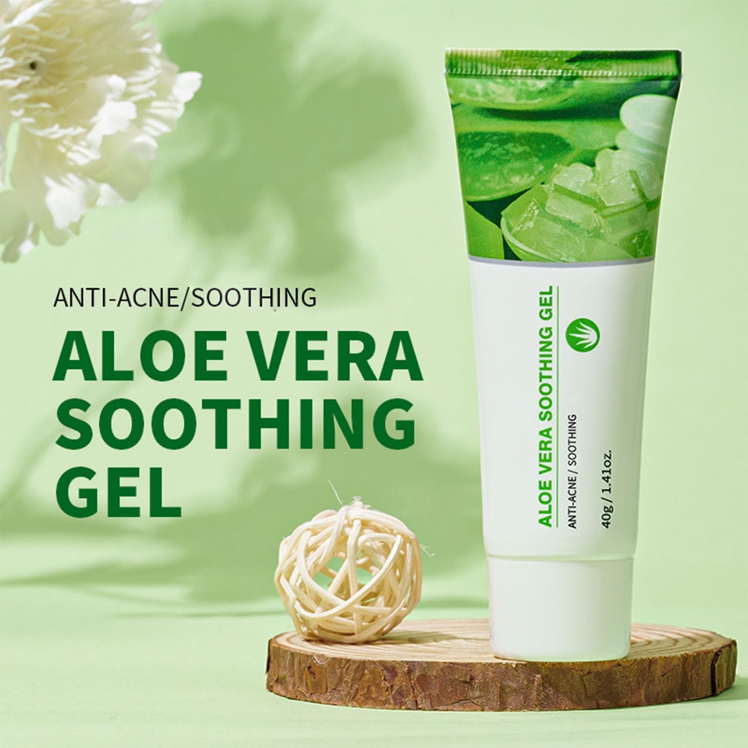 Grospe aloe gel texture on hand, lightweight hydration with cooling feel