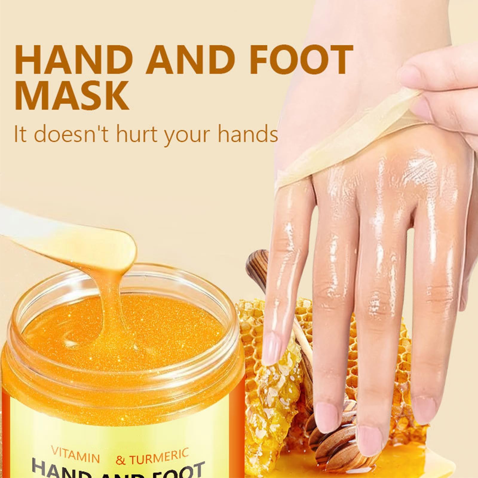Grospe close-up of turmeric honey-wax texture highlighting smooth spreadability