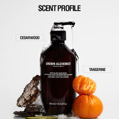 Grown Alchemist bottle beside refill pouch showing sustainable refill benefit