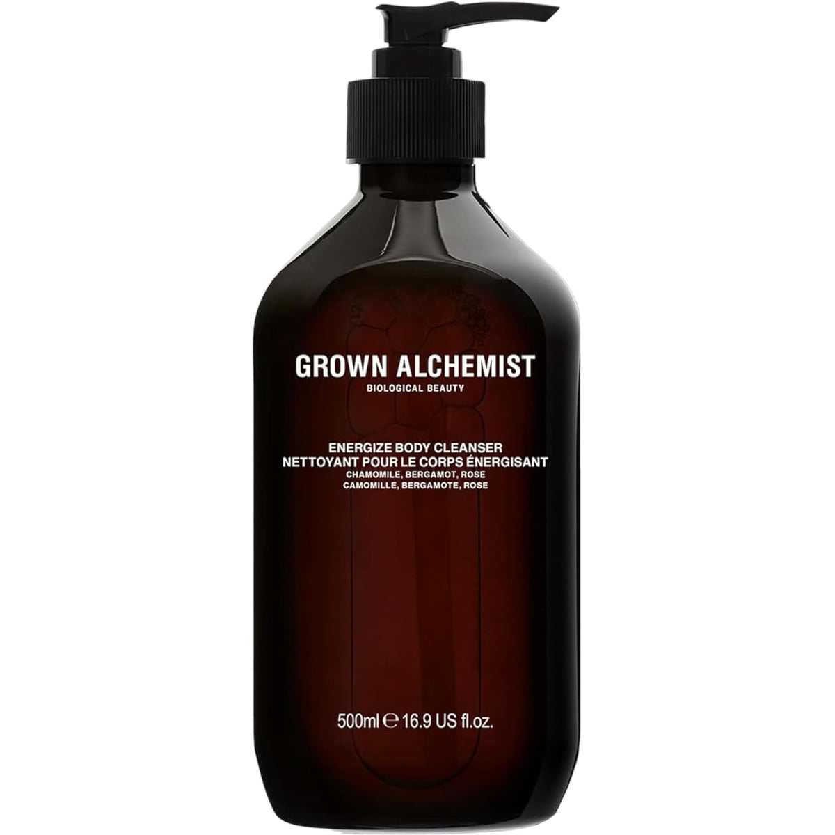 Grown Alchemist front bottle view showing clean design and energizing benefit