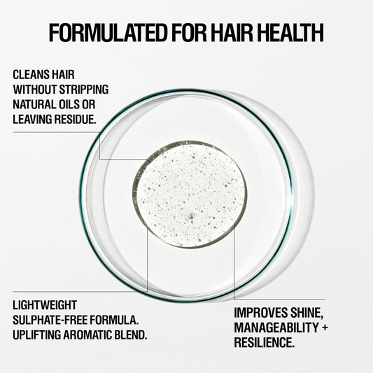 Grown Alchemist shampoo pump close-up highlighting easy dispensing