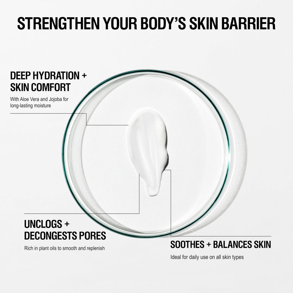 Grown Alchemist cream texture close-up highlighting lightweight absorption benefit