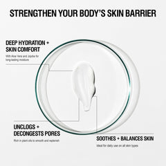Grown Alchemist cream texture close-up highlighting lightweight absorption benefit