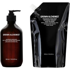 Grown Alchemist front packaging shows elegant pump bottle and eco design benefit