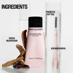 Grown Alchemist primer next to common items showing 1.6 ounce scale benefit