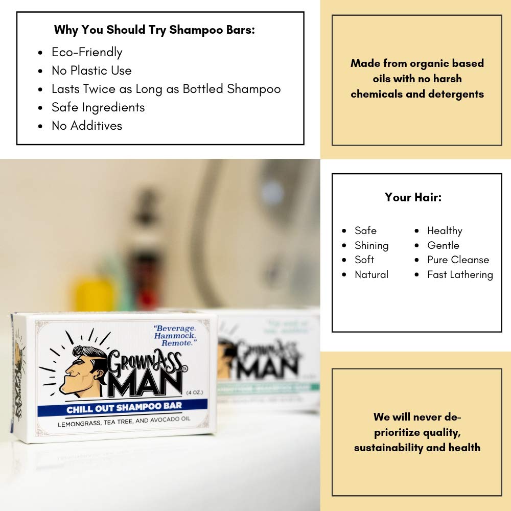 Grown Ass Man Co. bar on draining rack illustrating long-lasting dry storage benefit