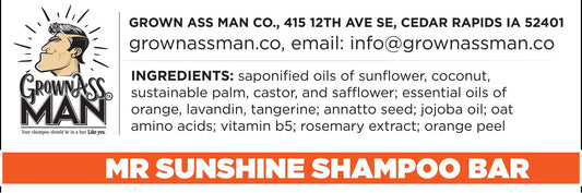Grown Ass Man Co. Mister Sunshine close-up texture highlighting creamy lather