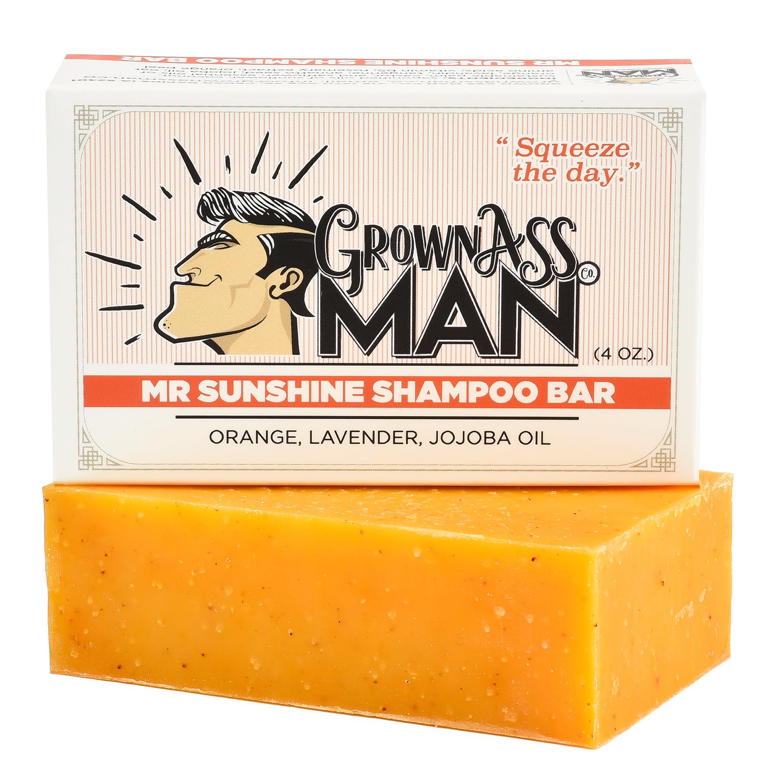 Grown Ass Man Co. Mister Sunshine front packaging showing bar and benefits