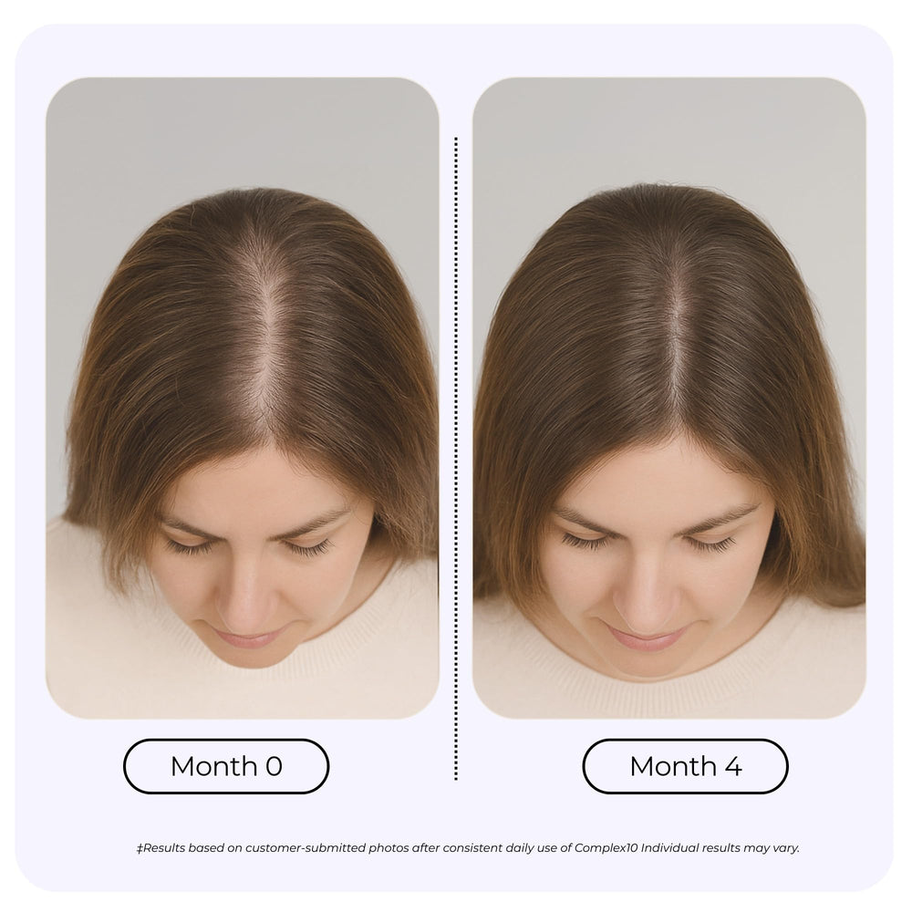 GROWPLEX ingredient spread showing capsules with biotin and collagen benefit
