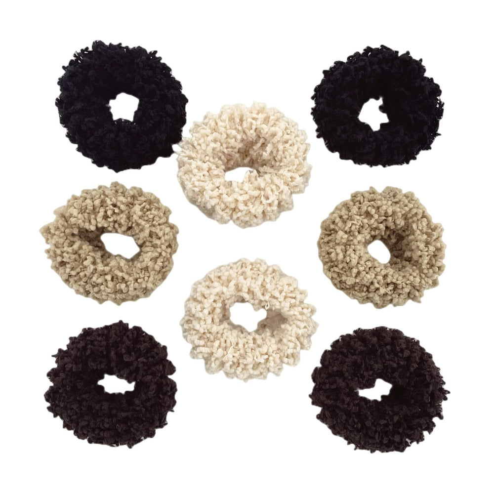 Grutyopkn front packaging showing eight multi-colored scrunchies for gifting