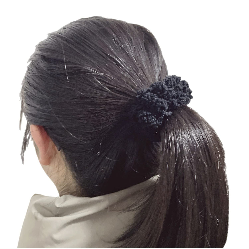 Grutyopkn scrunchies styled with outfit showing versatile everyday use