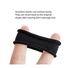 Grutyopkn hair tie next to ruler showing 2 inch diameter and clear sizing for thick hair