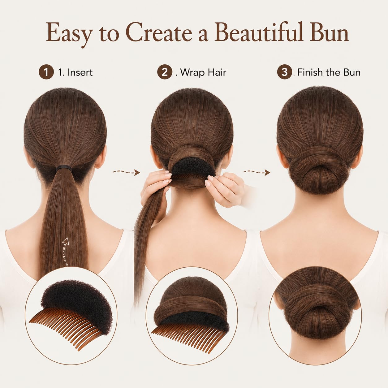 Gryshanyun barrette clip detail showing secure hold without hair damage