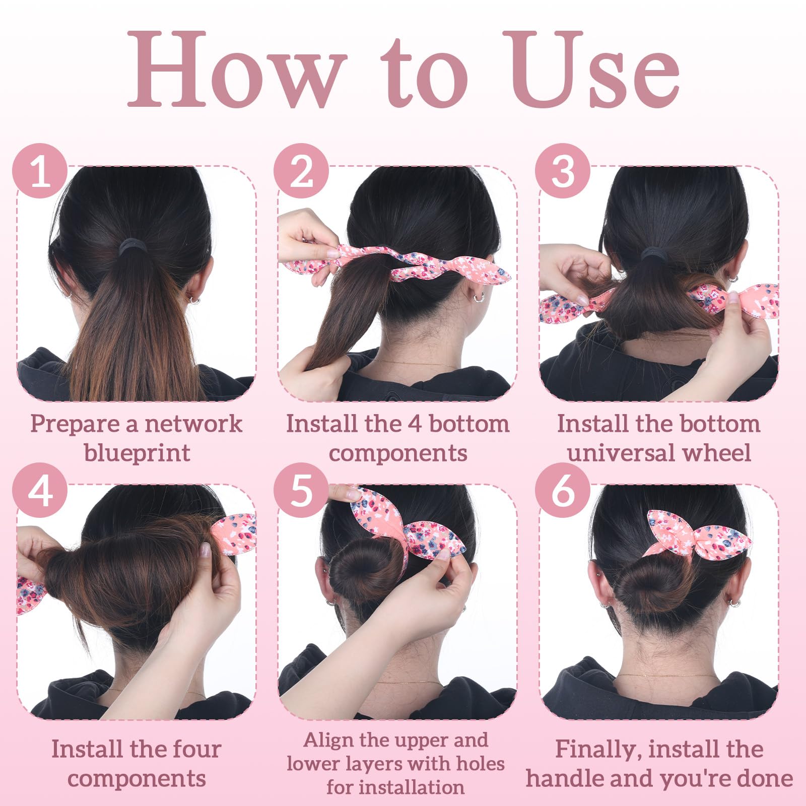 Gsbnjuy bunny ear finish on updo adds playful polished charm