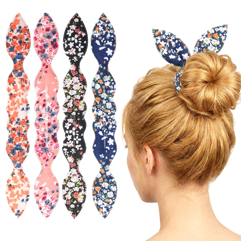 Gsbnjuy front view showing four-color bun makers and quick styling benefit
