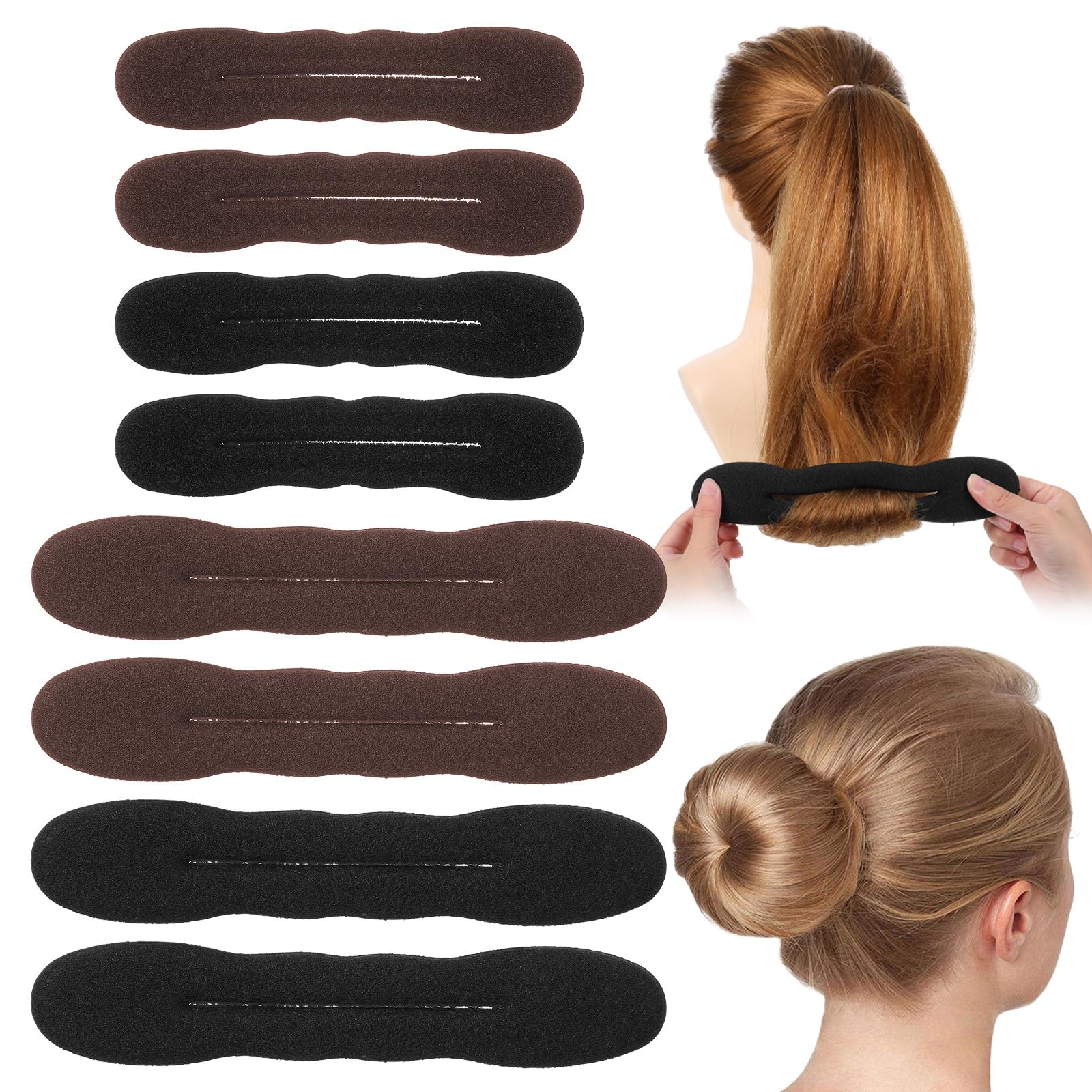 Gsbnjuy front view of eight bun maker sponges showing set benefit portability