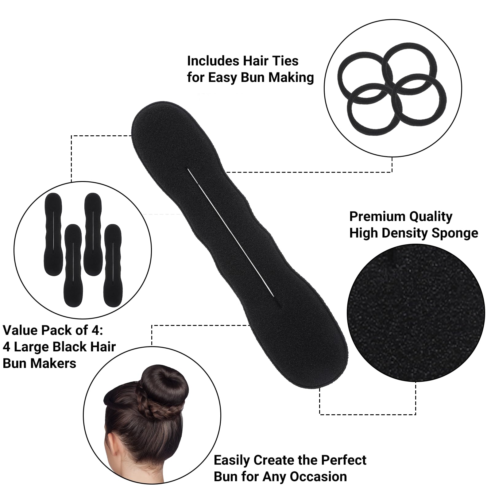 Gsbnjuy in use creating a neat high ballet bun for secure active wear