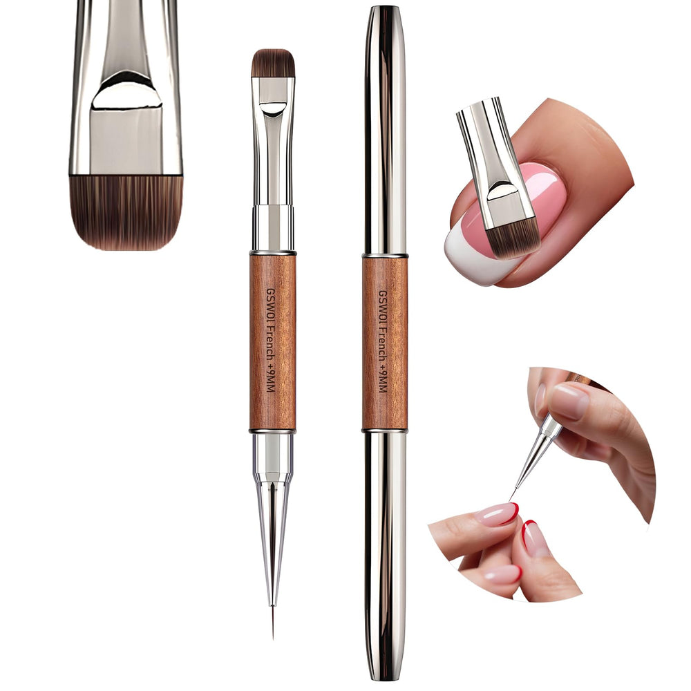 GSWOI dual head brush front view showing both tips for versatile detail