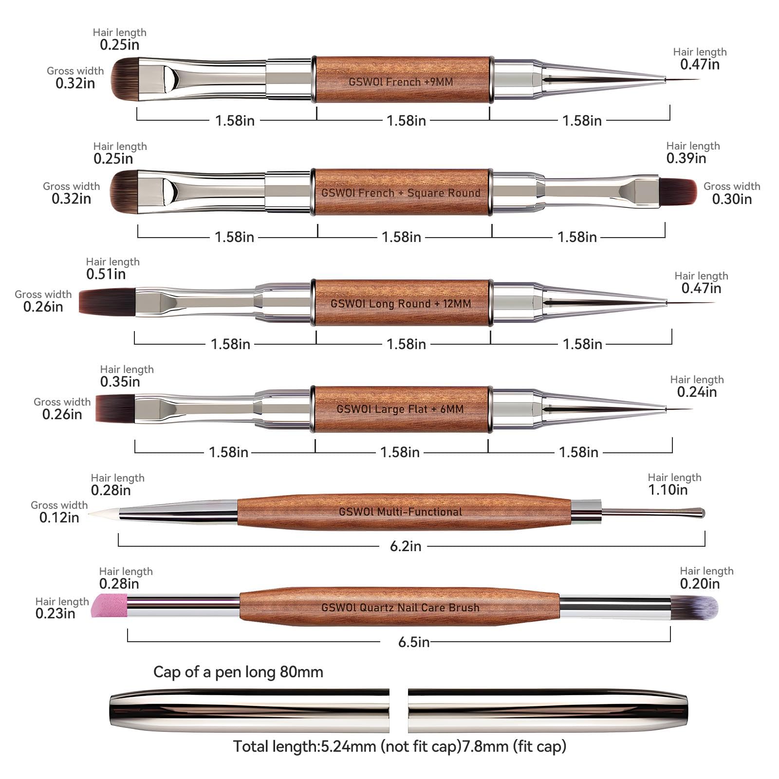 GSWOI brush next to ruler showing length and scale for control