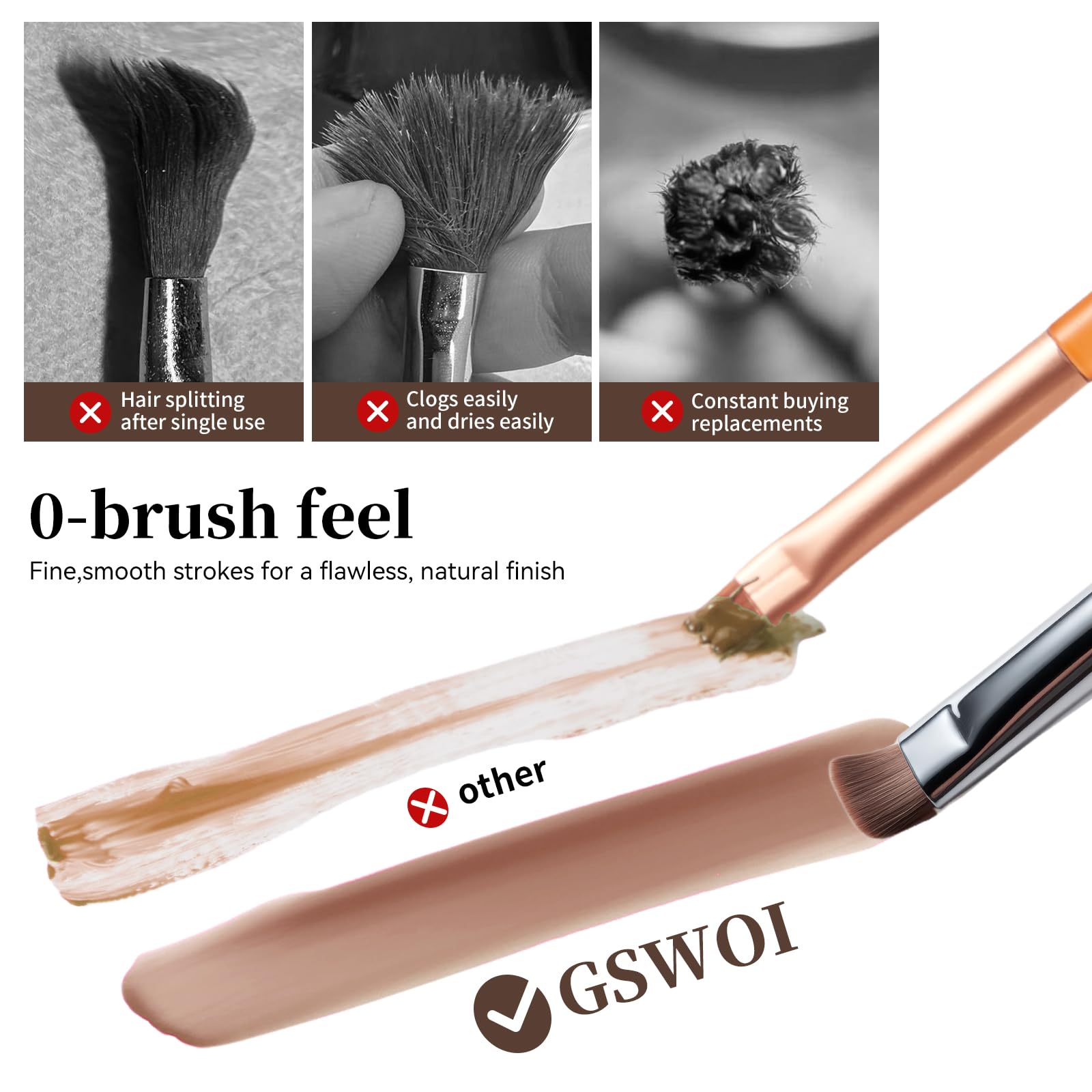 GSWOI wood handle and metal ferrule for durable, anti-shed construction