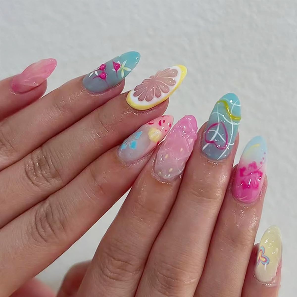 GUAACCB jelly glue stickers with file and wooden stick for convenient at-home application