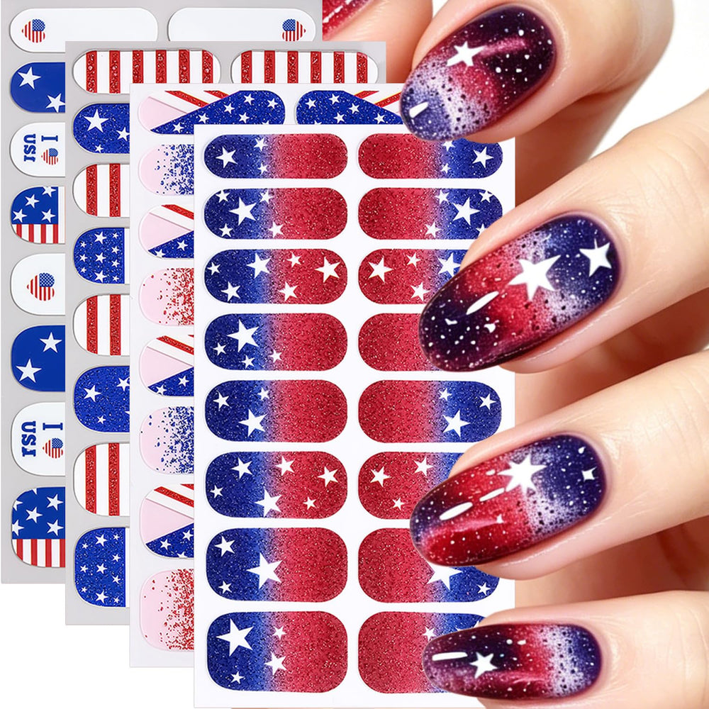 GUAACCB packaging showing patriotic nail wrap set and included nail file for convenience
