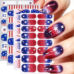 GUAACCB packaging showing patriotic nail wrap set and included nail file for convenience