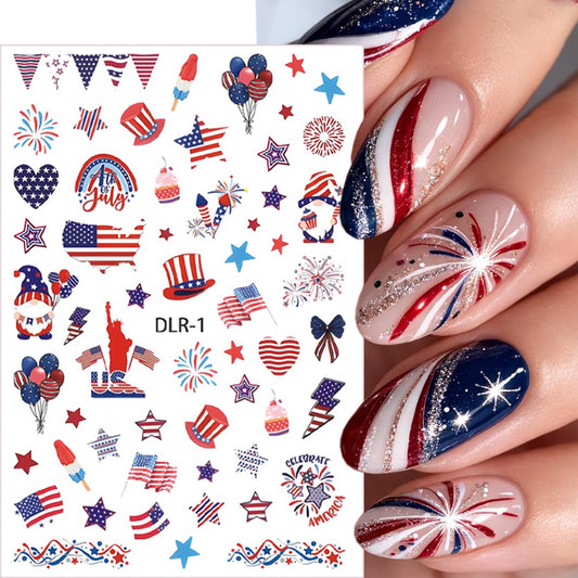 GUAACCB close-up sheet with American flag and star decals for precise placement