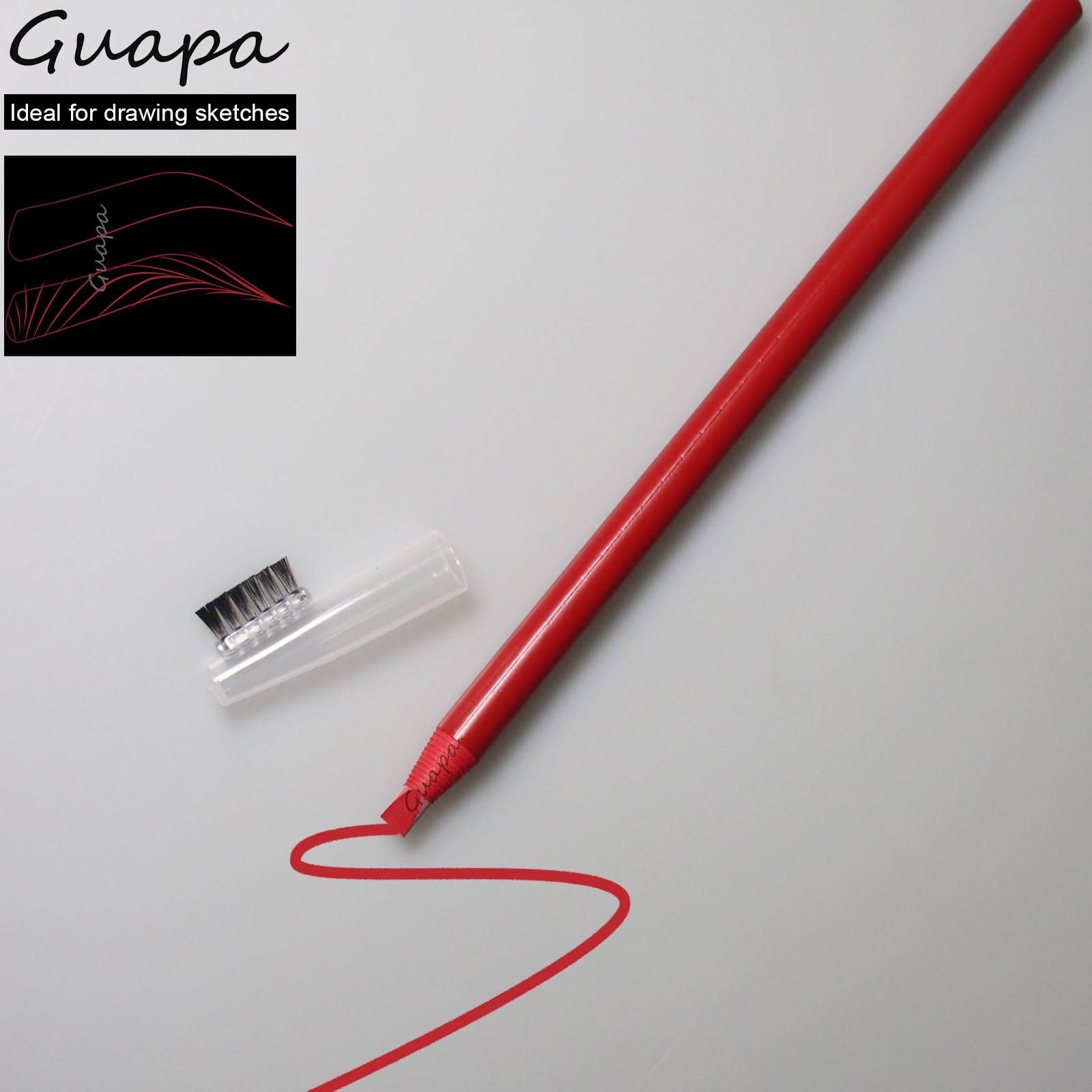 Guapa eyebrow mapping in use on model showing accurate symmetry benefit