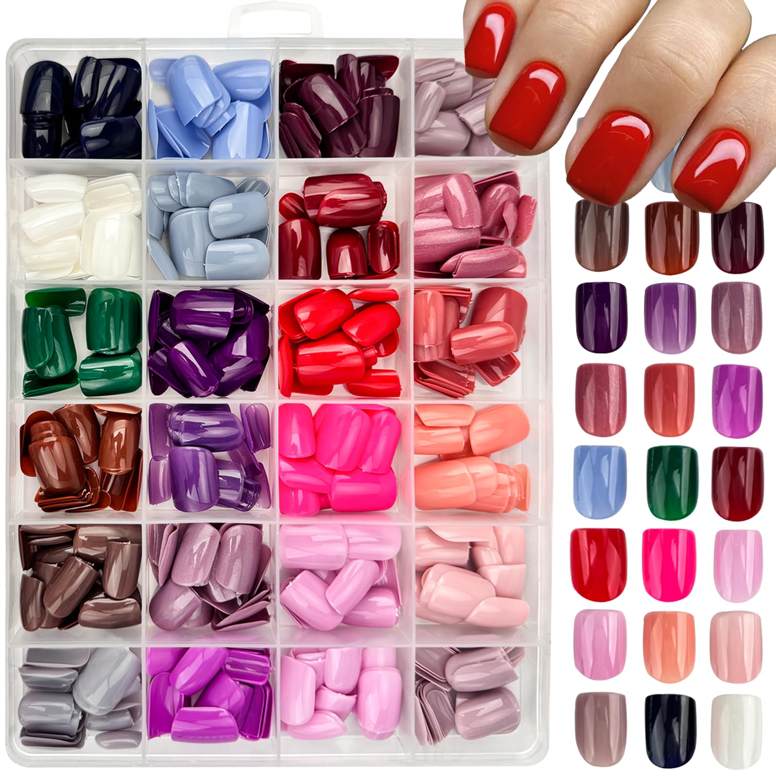 GUFUGU boxed 576-piece press-on nail kit showing variety and convenience