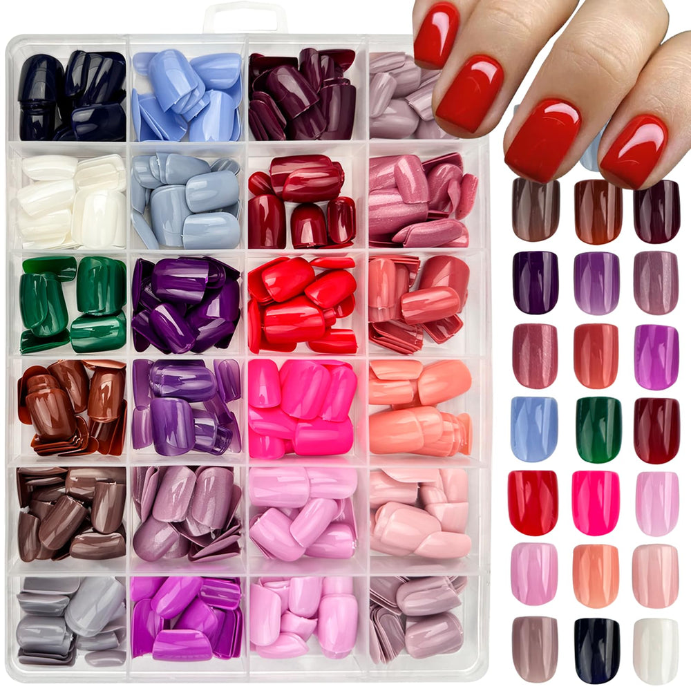 GUFUGU boxed 576-piece press-on nail kit showing variety and convenience