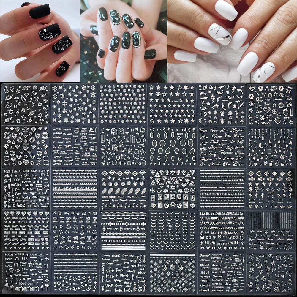 GUFUGU sticker applied on a fingernail demonstrating finished metallic accent look