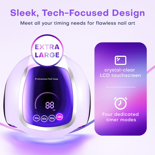 Gugusure large LCD touch screen displaying timer for precise cures