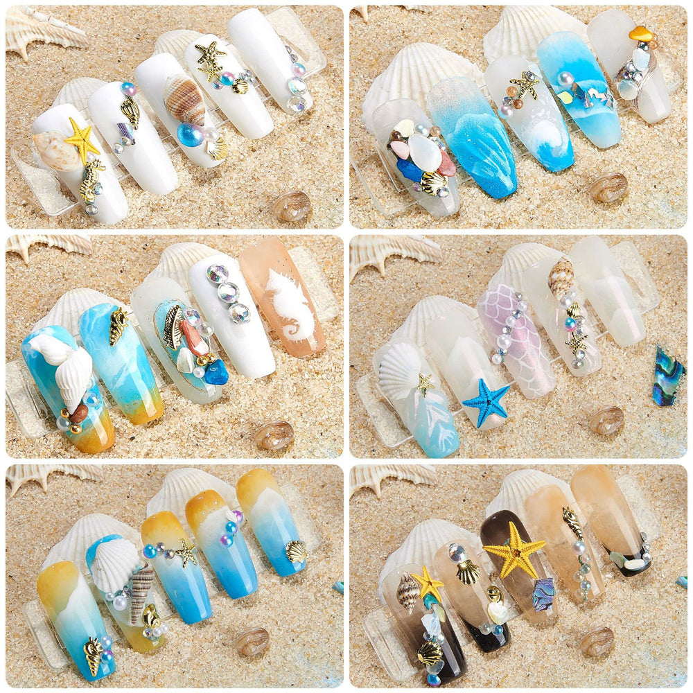 GULELAYAR beach manicure lifestyle shot showing seasonal, stylish nails