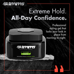 Gummy keratin gel close-up texture illustrating smooth, glossy consistency and control