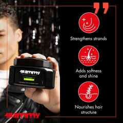 Gummy on model with slick-back hairstyle demonstrating strong control