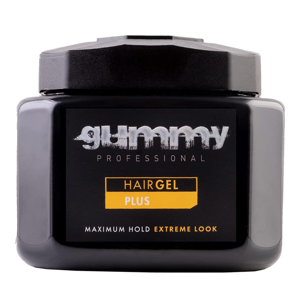 Gummy clear tub front view showing label and capacity, benefits professional hold