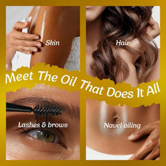 Spoolie brushing GuruNanda castor oil through eyebrows, promoting groomed brows