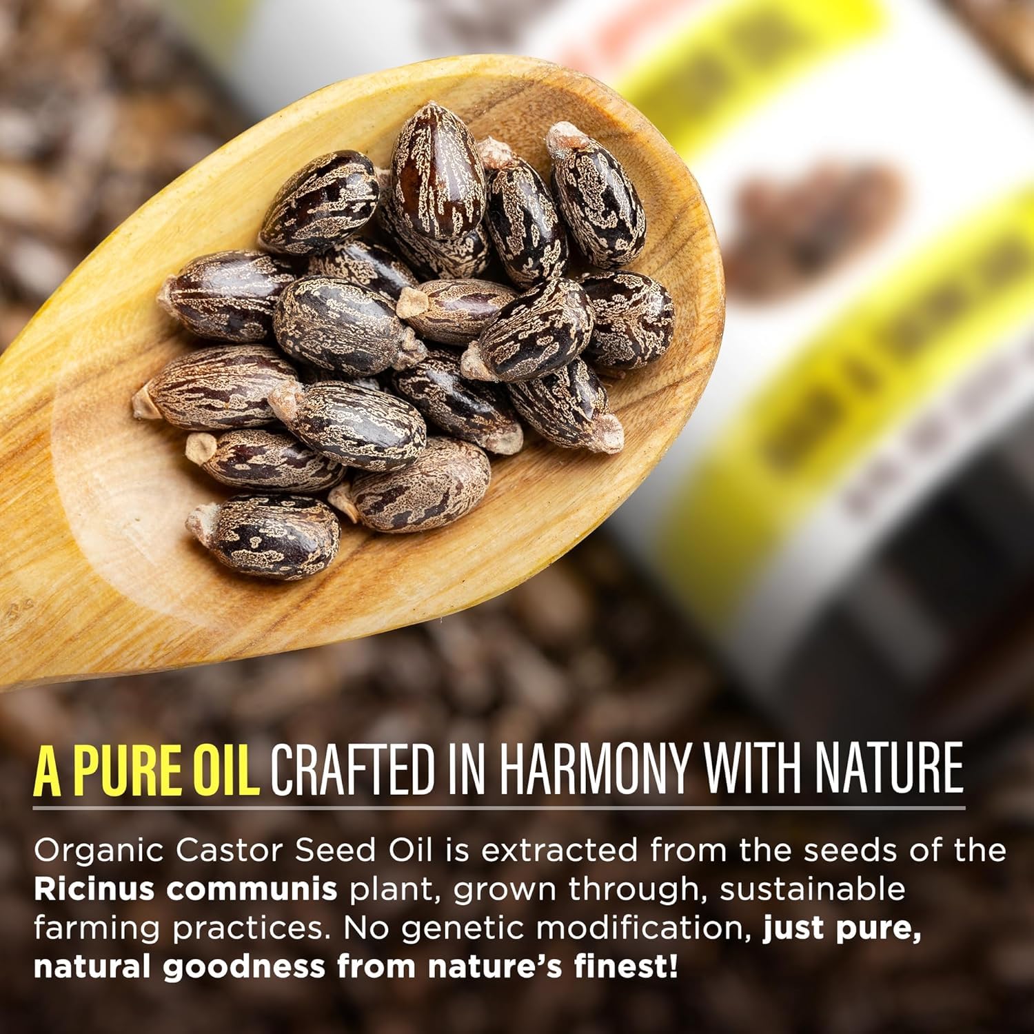 Hand applying GuruNanda castor oil to skin, showing deep hydration benefit