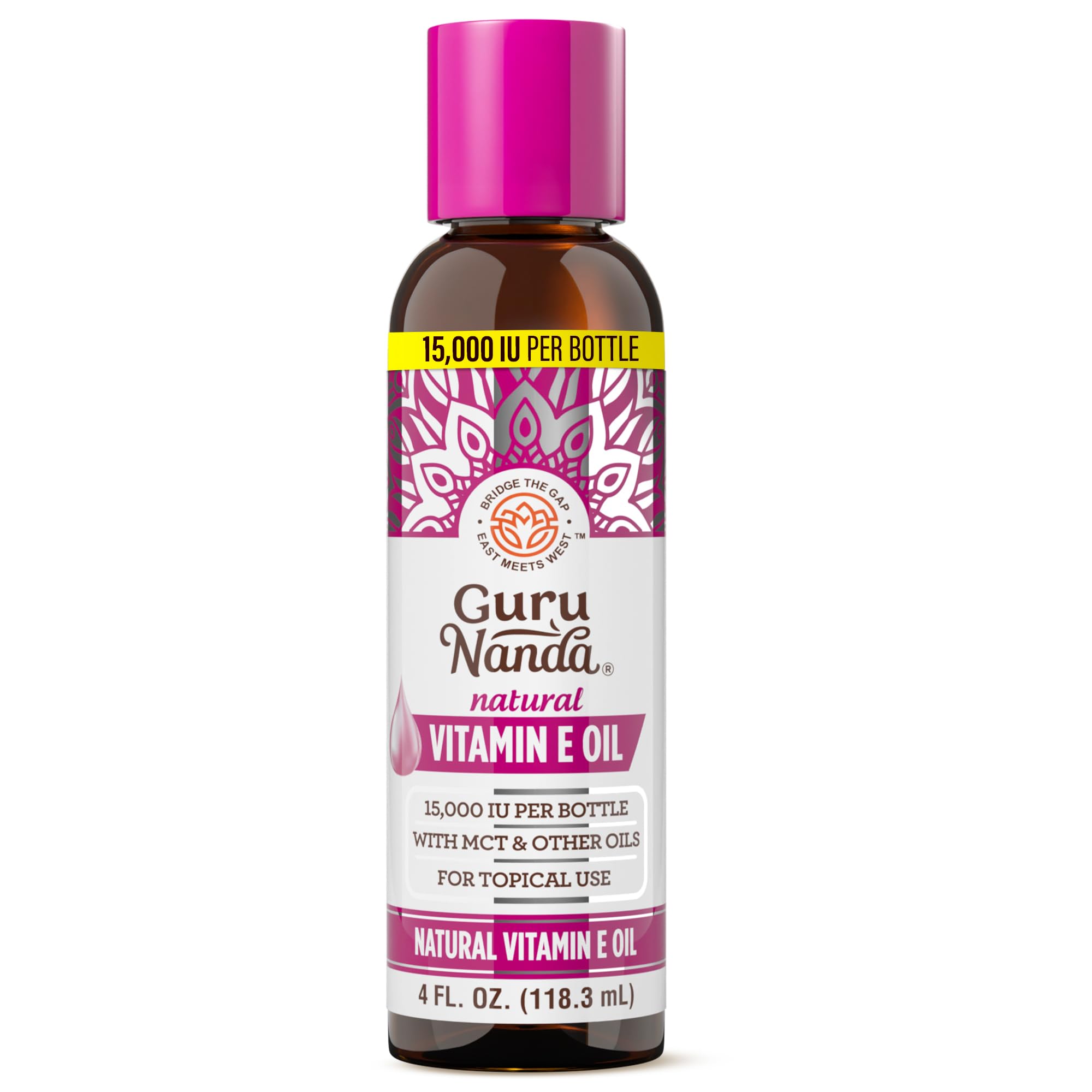 GuruNanda front bottle showing full product and size benefits