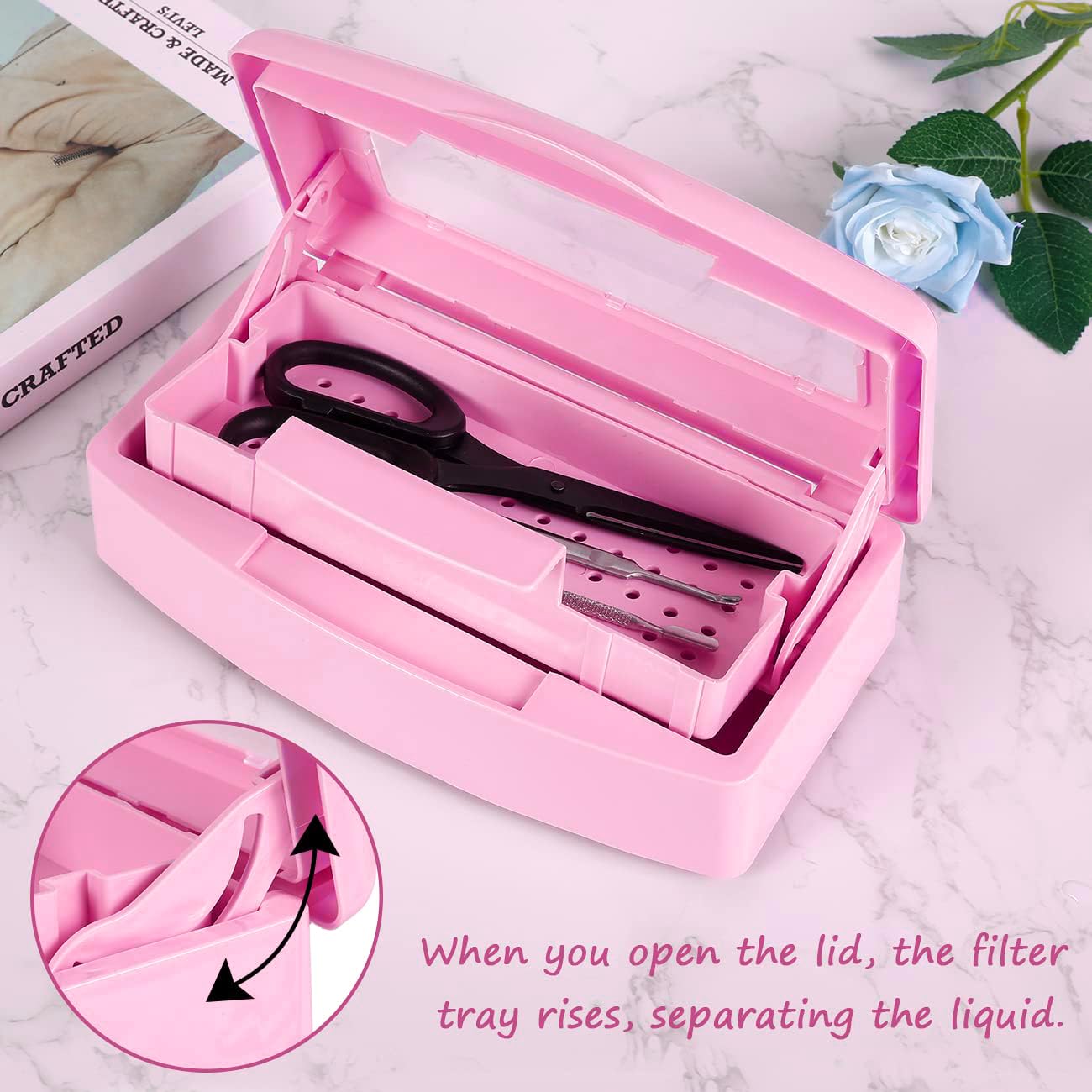 Gusnilo close-up lid hinge highlights secure seal and spill prevention