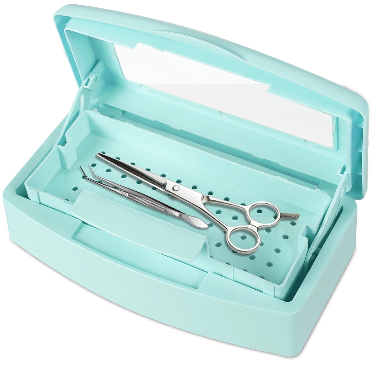 Gusnilo front view sterilizer box showing compact design and organized storage benefit