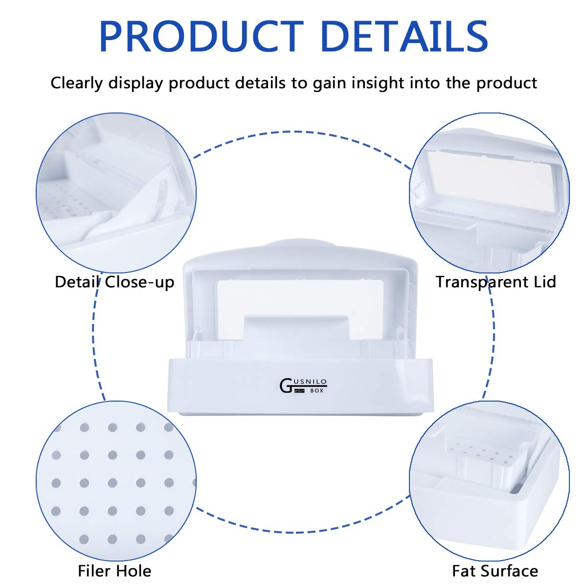 Gusnilo transparent lid close-up allowing visible monitoring during soak