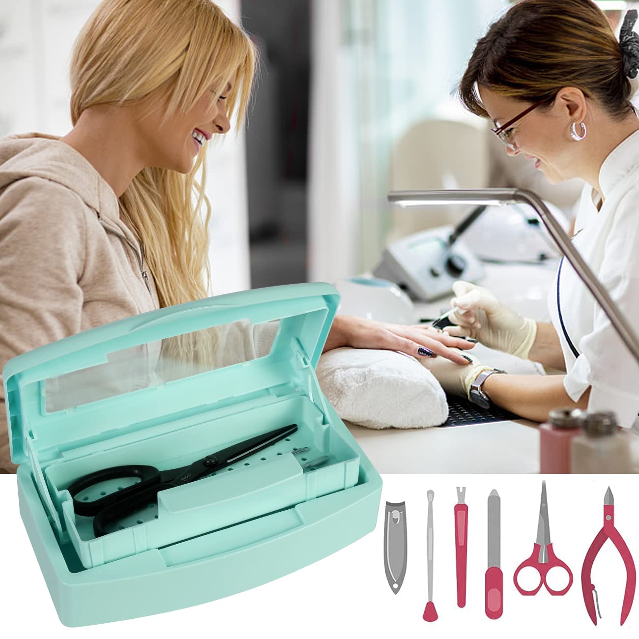 Gusnilo salon lifestyle station with disinfectant box for professional organization