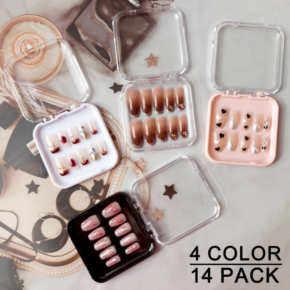 GUXACU open box with a press-on nail set demonstrating protective presentation
