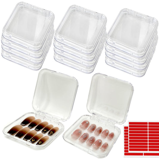 GUXACU clear front packaging box showing nail designs and professional presentation