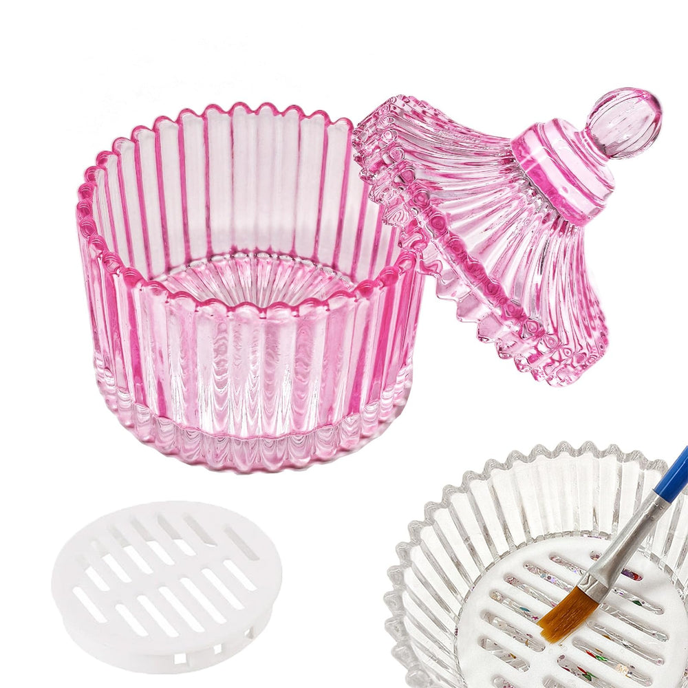 GUXACU front view of glass monomer dish showing clear capacity and professional look