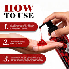 Guxelle bottle held in hand for size scale, convenient travel-friendly care